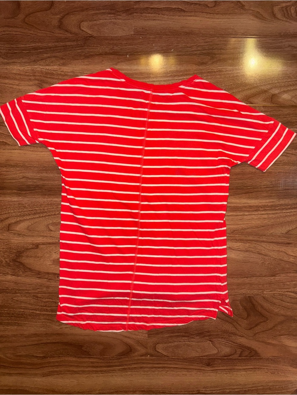 Old Navy Red and White Striped Crew Neck Tee for girls - Picture 2 of 3